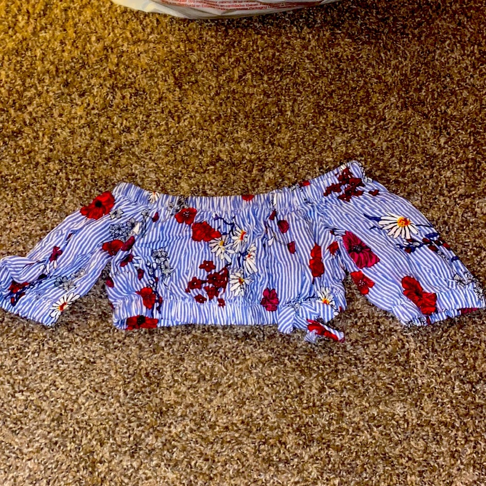 Matching off the shoulder top and shorts